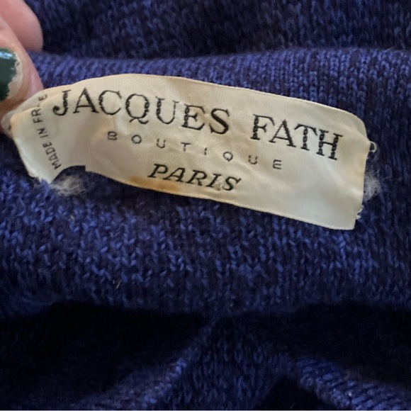 Vintage‎ 60s Jacques Fath Paris Wool Sweater Small - Picture 6 of 7